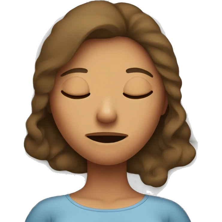 woman with long hair snoring in bed  emoji