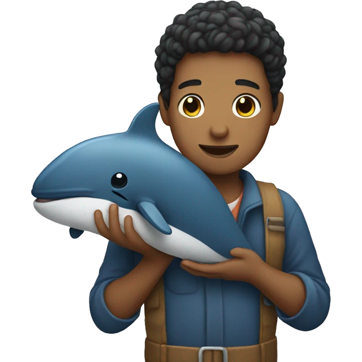 A person holding a whale  emoji