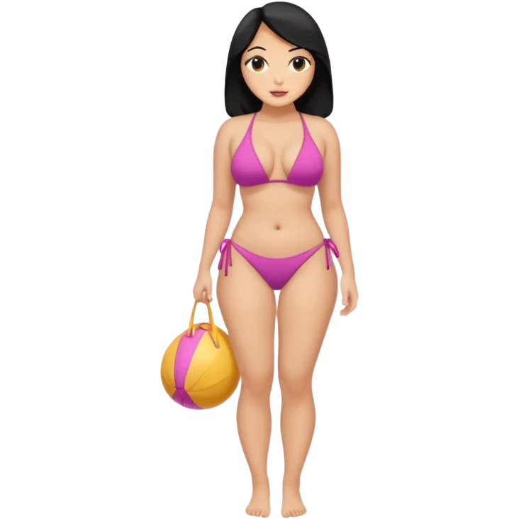 Woman with black hair and big tits which a thick ass full body image  emoji