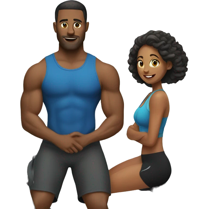 Couple in gym  emoji