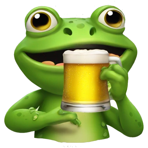 Frog drinking beer  emoji