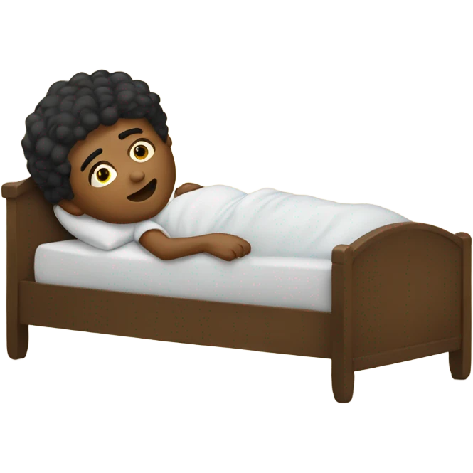 boy lying in his bed emoji
