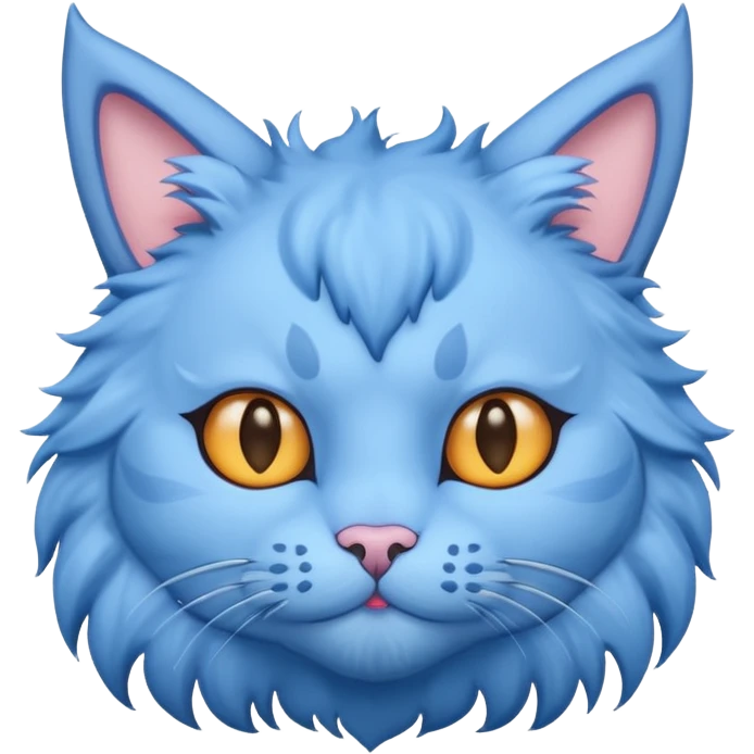 Blue cat with horns emoji