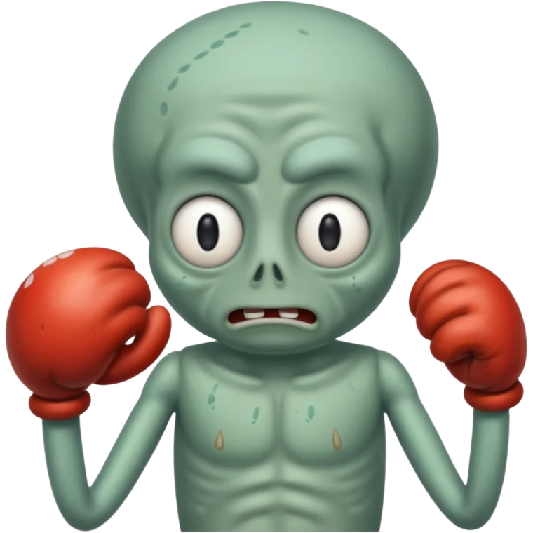 Squidward getting beat up by mr Krabs  emoji