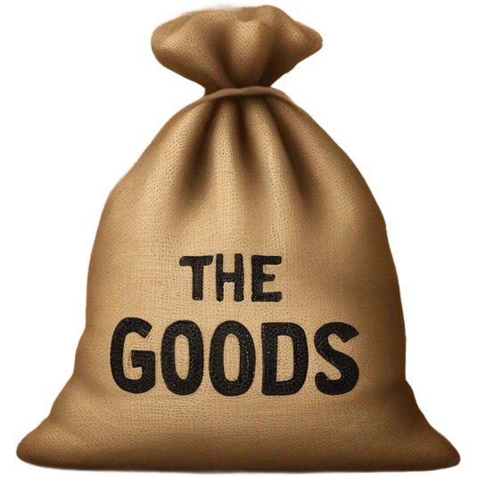 sack labeled THE GOODS  emoji