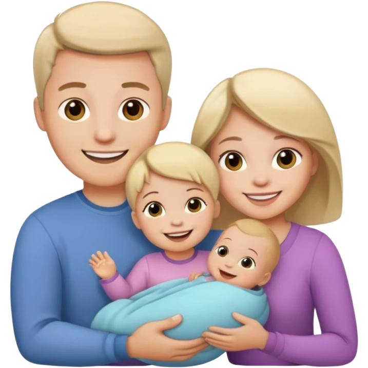 Family of 3 with baby girl emoji