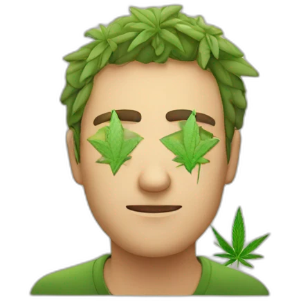 Man dry eyes cannabis emoji