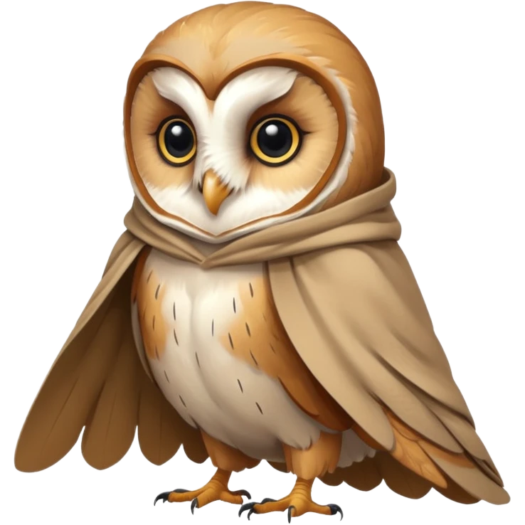 barn owl in beige cloak emoji