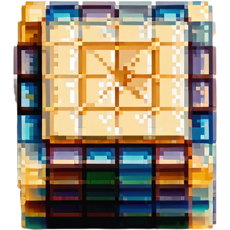 jabon artesanal, estilo pixel art, colores suaves, forma cuadrada, detalles simples emoji