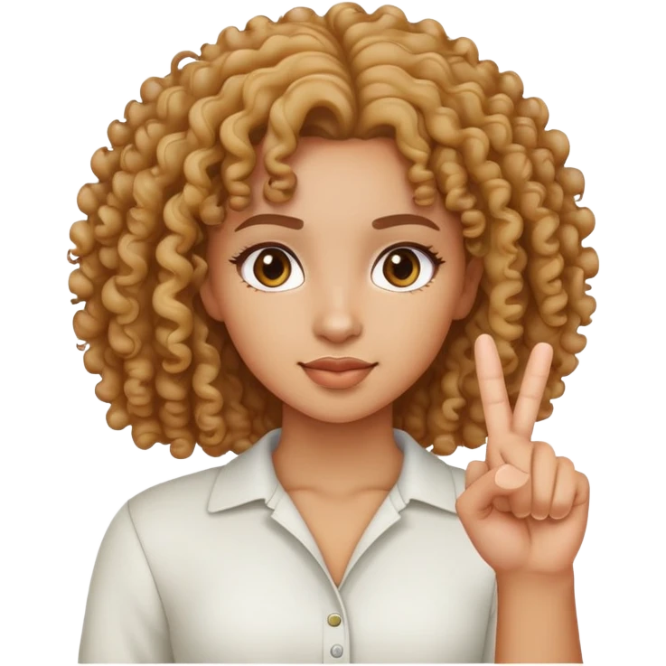 light skin curly haired girl holding up middle finger  emoji