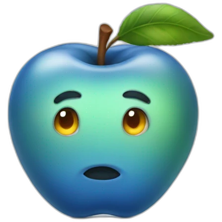Blue apple emoji