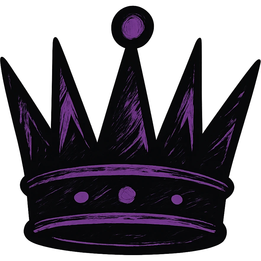 emo crown, black and purple emoji