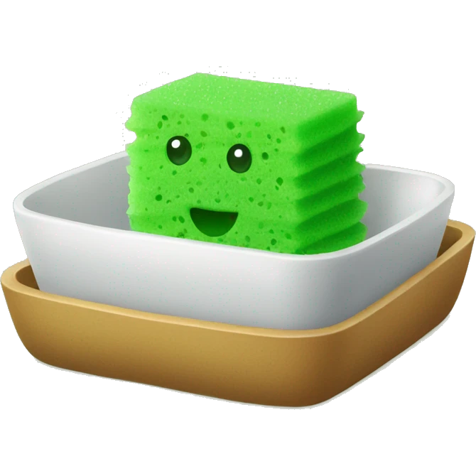 green flat square dish sponge emoji