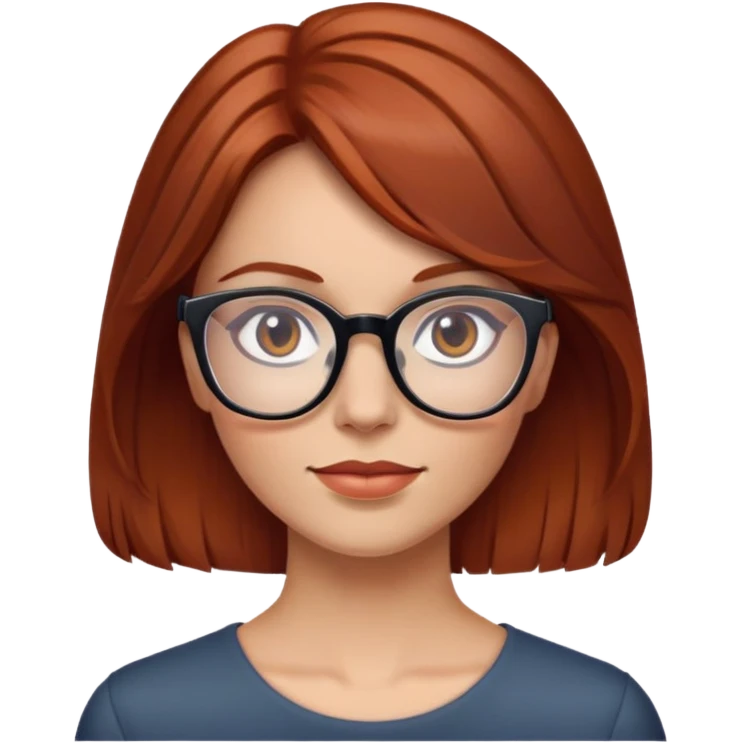 woman glasses reddish brown hair emoji