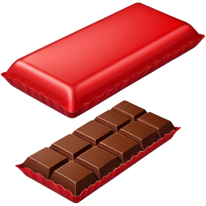 Chocolate candy bar with a red wrapper on it emoji