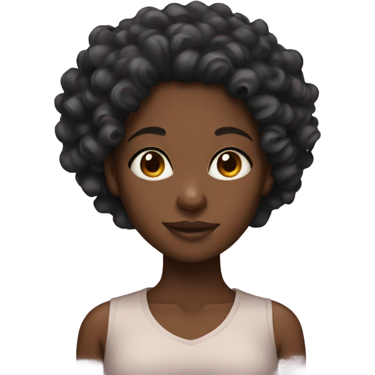 Black girl with curly hair  emoji