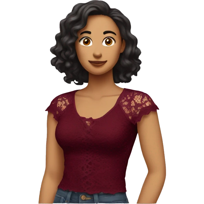 Burgundy lace top  emoji