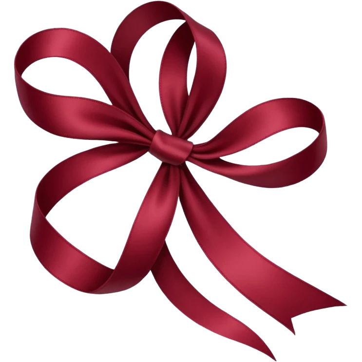 burgundy red ribbon emoji
