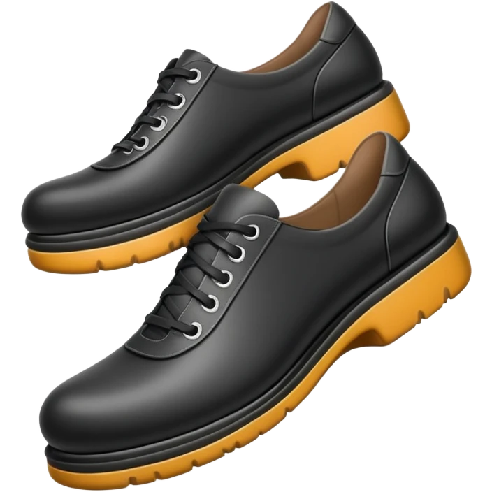 An emoji of a shoe stepping on or pressing down on a surface. The shoe has a detailed sole, and the action emphasizes the step with a slight downward motion, symbolizing impact or force emoji