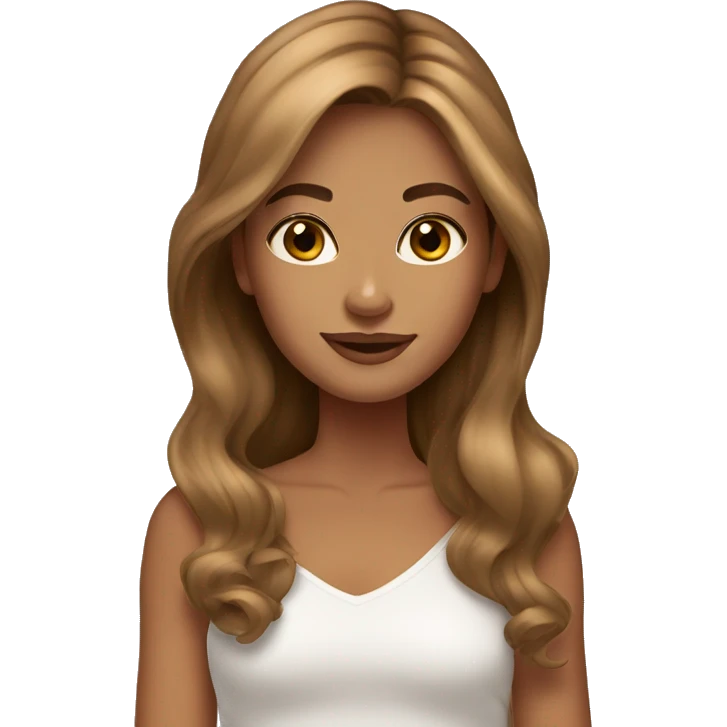 stunning tan girl light brown hair emoji