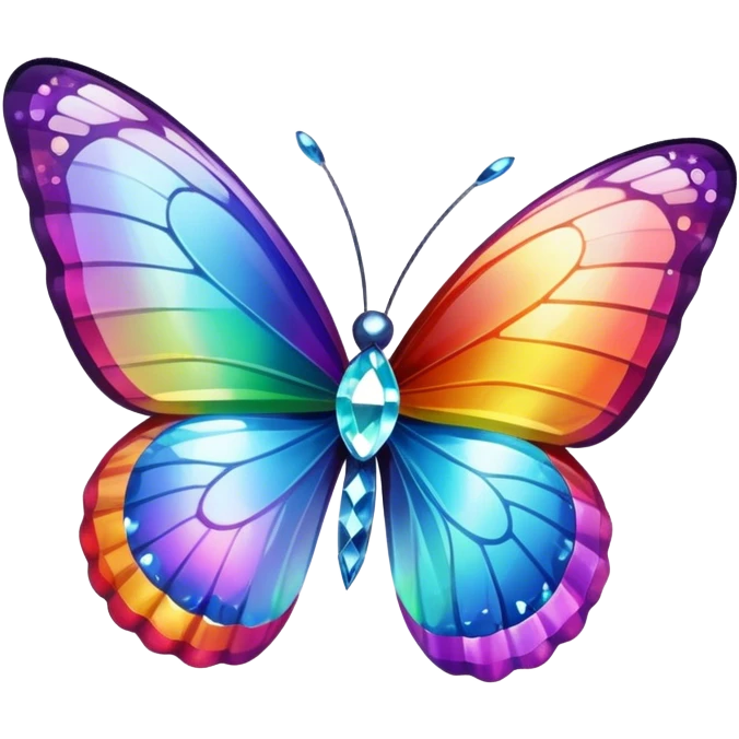 Rainbow-Diamond-Gem-Butterfly-Crystal-Fly emoji