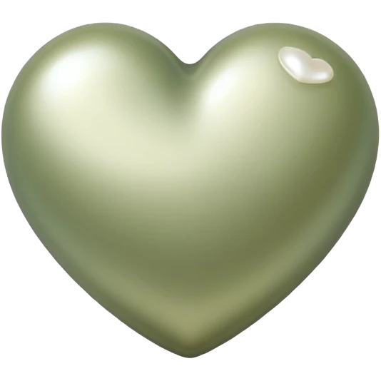 Pearl pale olive Heart emoji