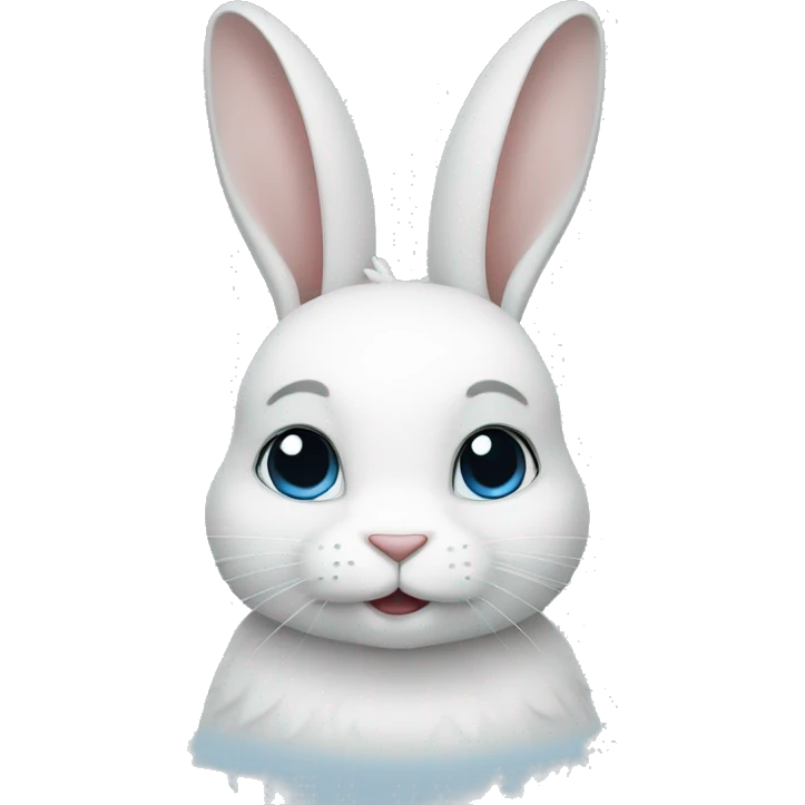 Lapin blanc au œils bleu emoji