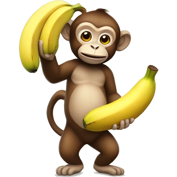 Monkey holding huge banana emoji