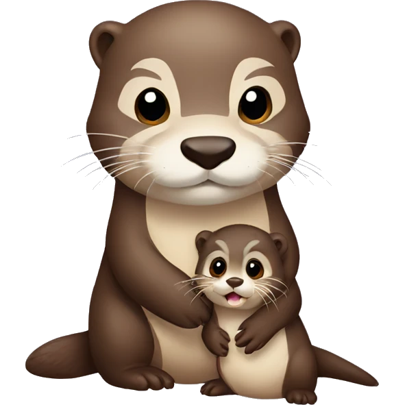 Otter with baby otter emoji