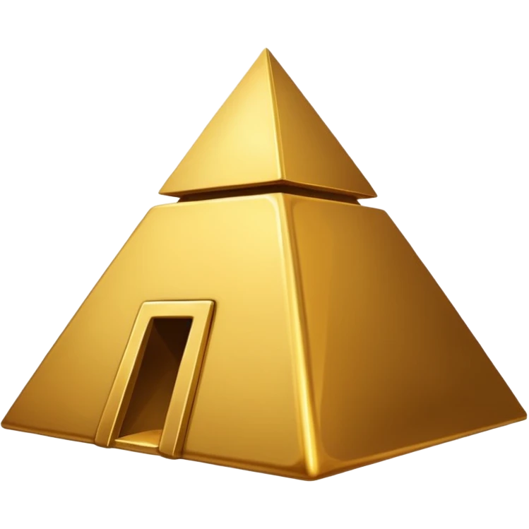 Gold big shiny giant ancient Egyptian pyramid  emoji