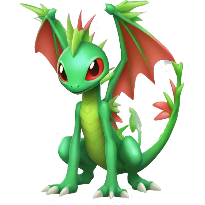 Full body sharp edgy shiny punk colorful Fairy-Flygon-Scyther-grovyle emoji