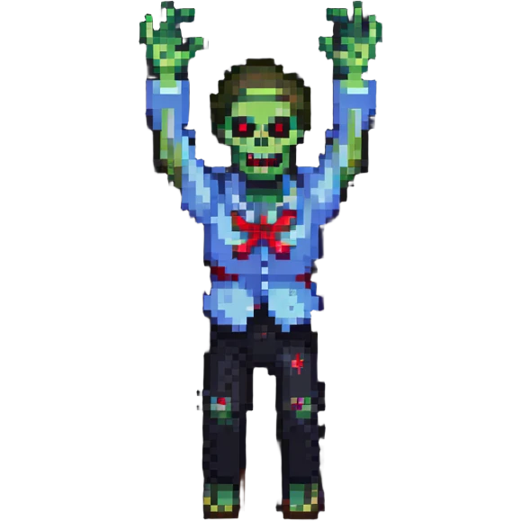 isometric zombie with arms raised in the air emoji