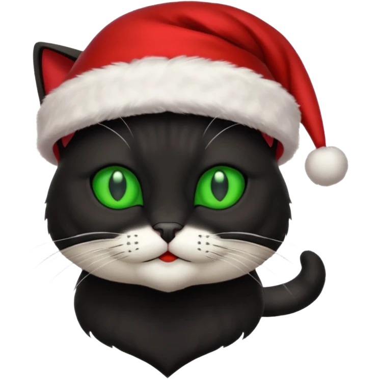 Black cat santa no beard emoji