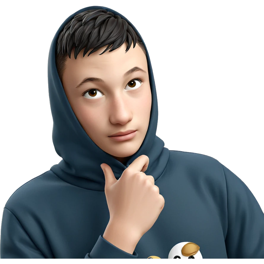 mysterious boy in hoodie emoji