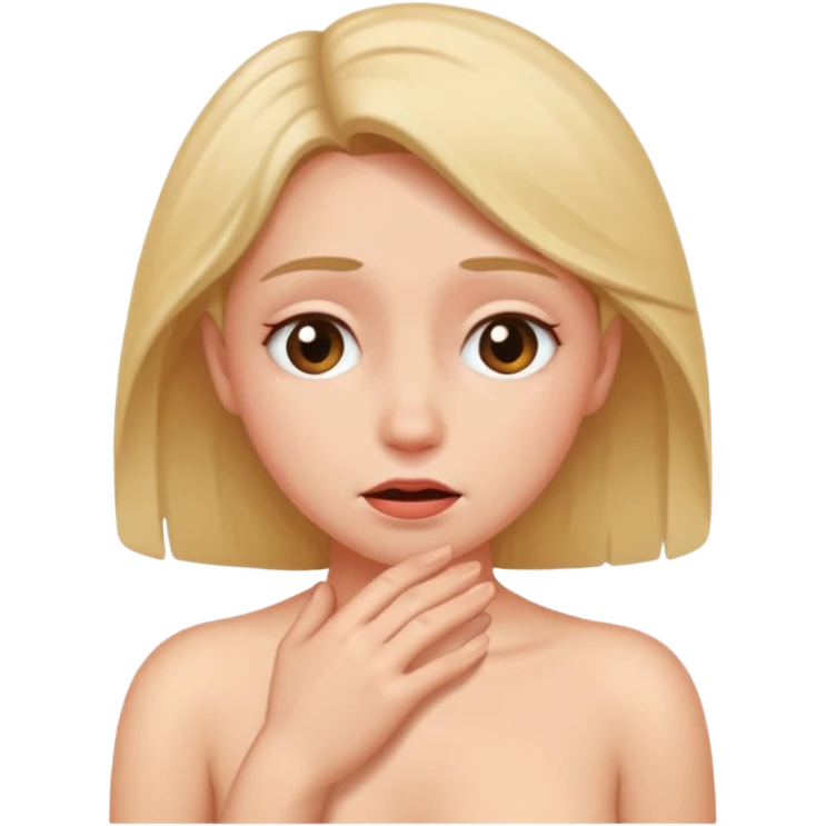 A full body naked women she’s really embarrassed shy and awkward emoji