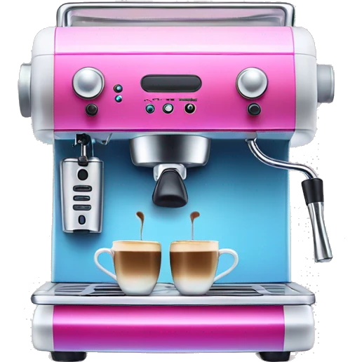 Pink and blue gradient hue espresso machine emoji
