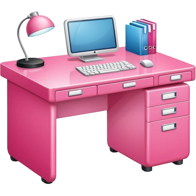 A Pink Office desk emoji