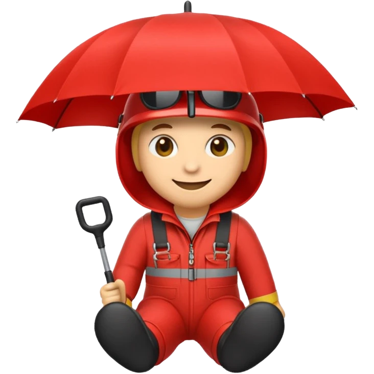 Erstelle mir einen Fallschirmspringer im emoji style mit einem Motor hinten dran  emoji