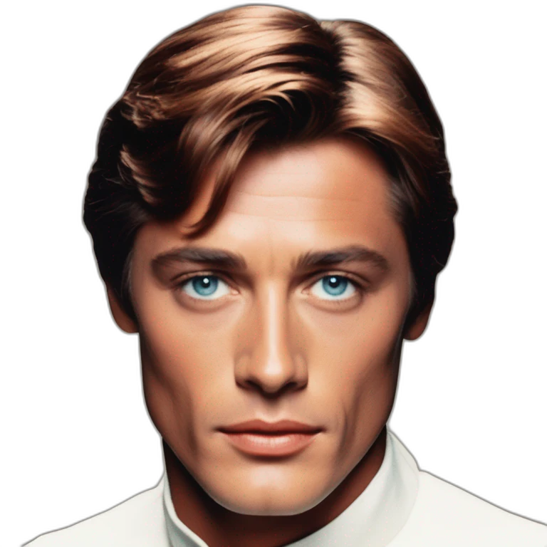 Alain Delon young priest blue eyes short red hair emoji
