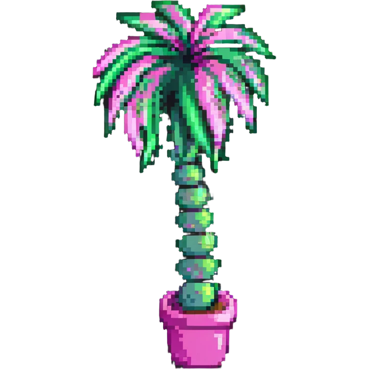 palm tree with pastel pink trunk and pastel green leaves emoji