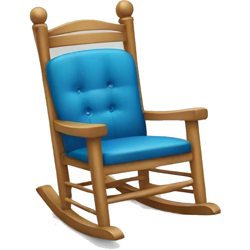 rocking chair  with blue custion emoji