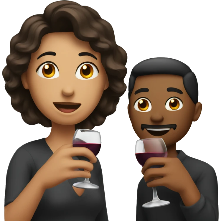A couple drinking wine emoji