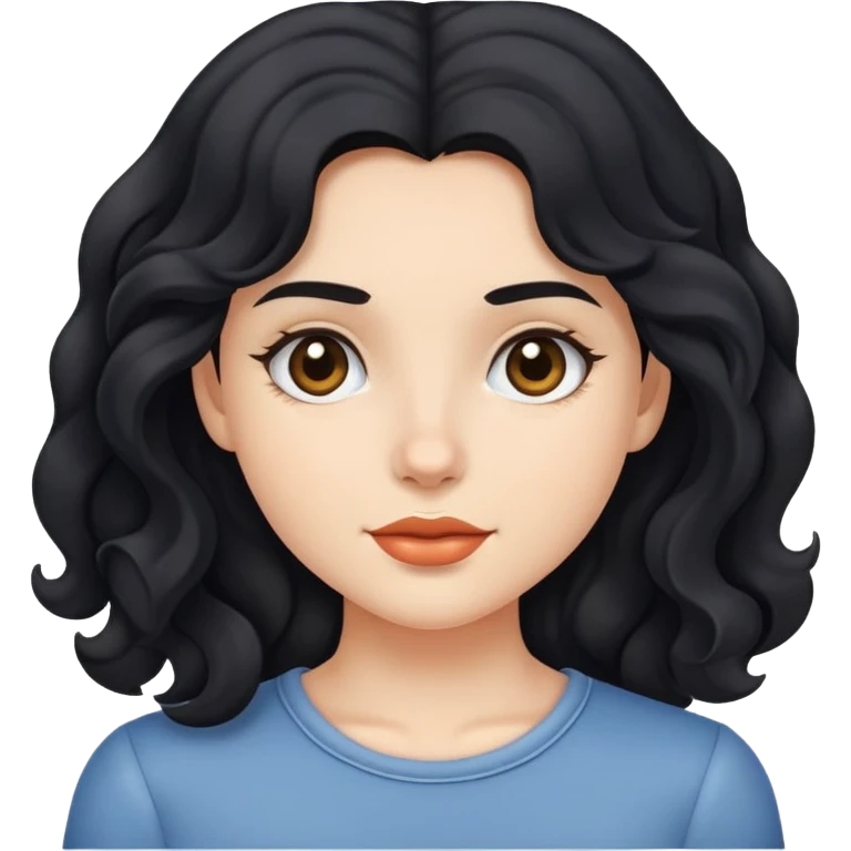 Chica de piel blanca con pelo negro ondulado emoji