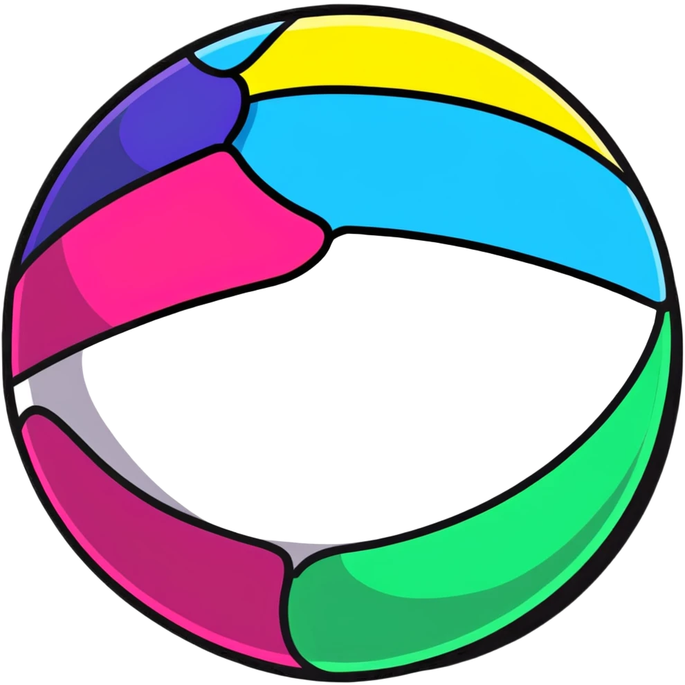 neon beach ball emoji