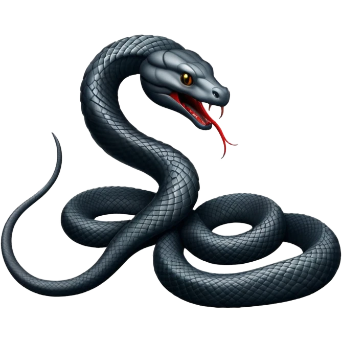 Una vibora negra emoji