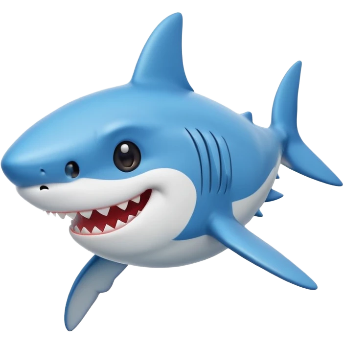 cute cartoon shark, simple and friendly, modern emoji style emoji