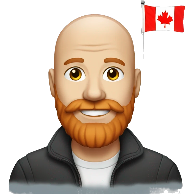 A bald man with a red beard and a Canadian flag emoji