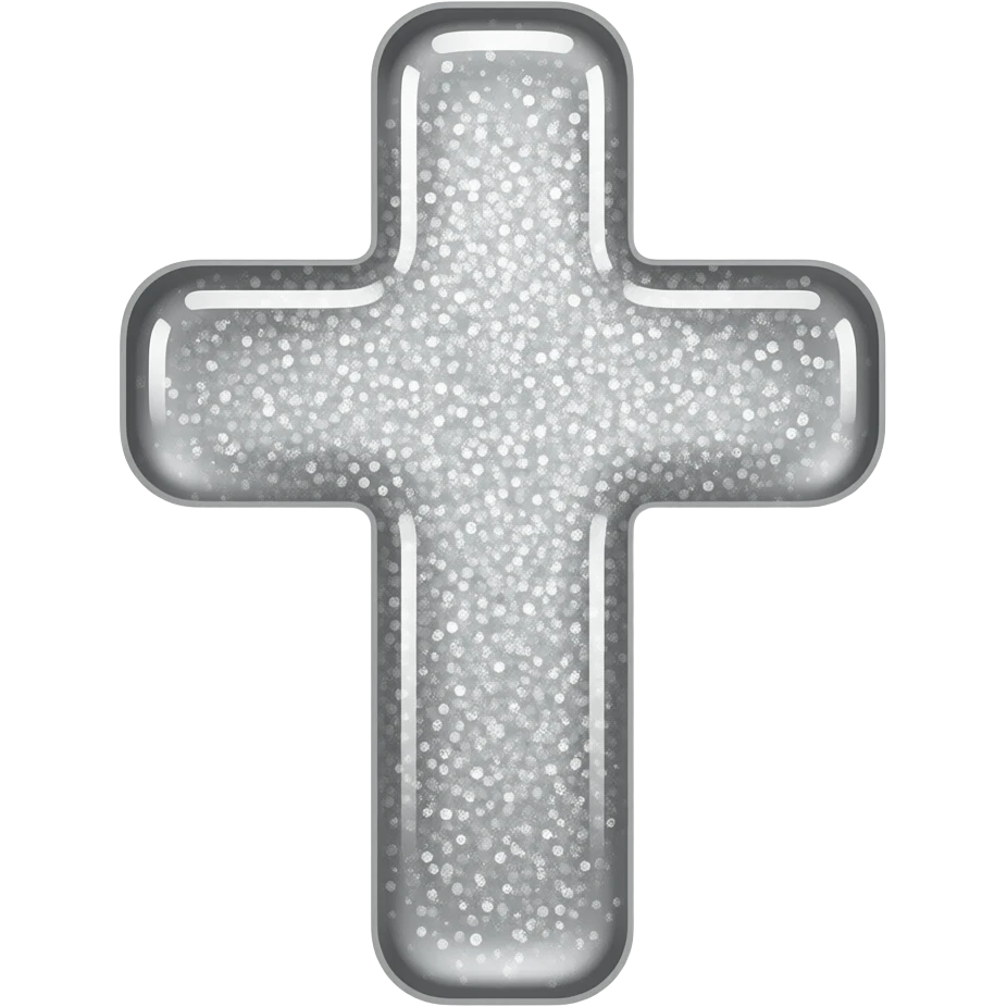 cruz sagrada silver gray  vidro brilhante  glitter emoji