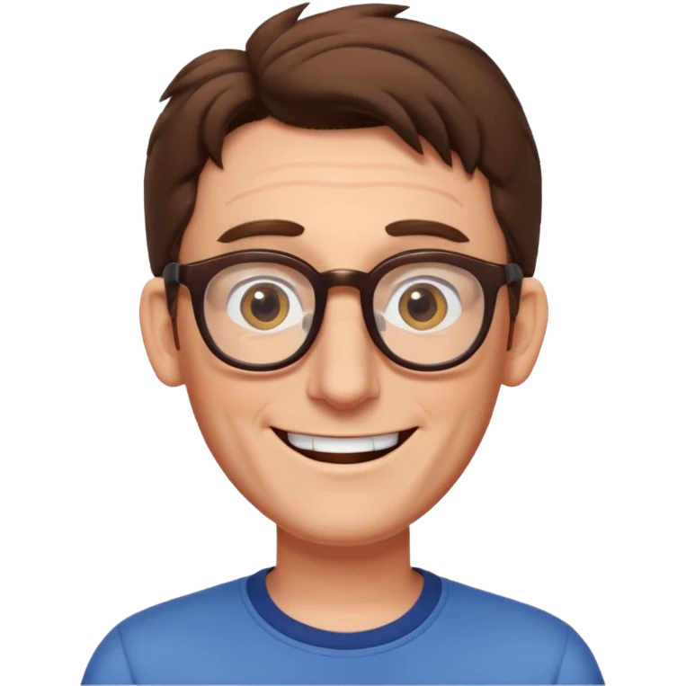 The actor of spongebob tom Kenny a guy with brown hair and glasses emoji