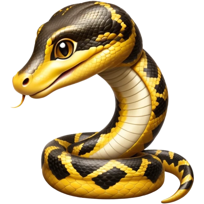 cinematic-cute-anaconda-portrait-emoji,-head-tilted-playfully-and-inquisitively,-with-a-sleek,-shimmering-body-adorned-with-detailed-scale-sriped patterns-and-round,-sparkling-eyes-full-of-wonder,-simplified-yet-irresistibly-adorable-features emoji